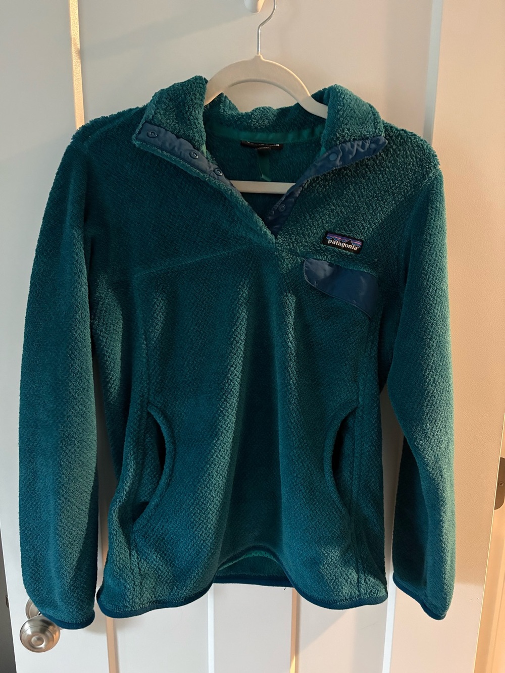 Patagonia Women’s Teal Fleece Snap Pullover